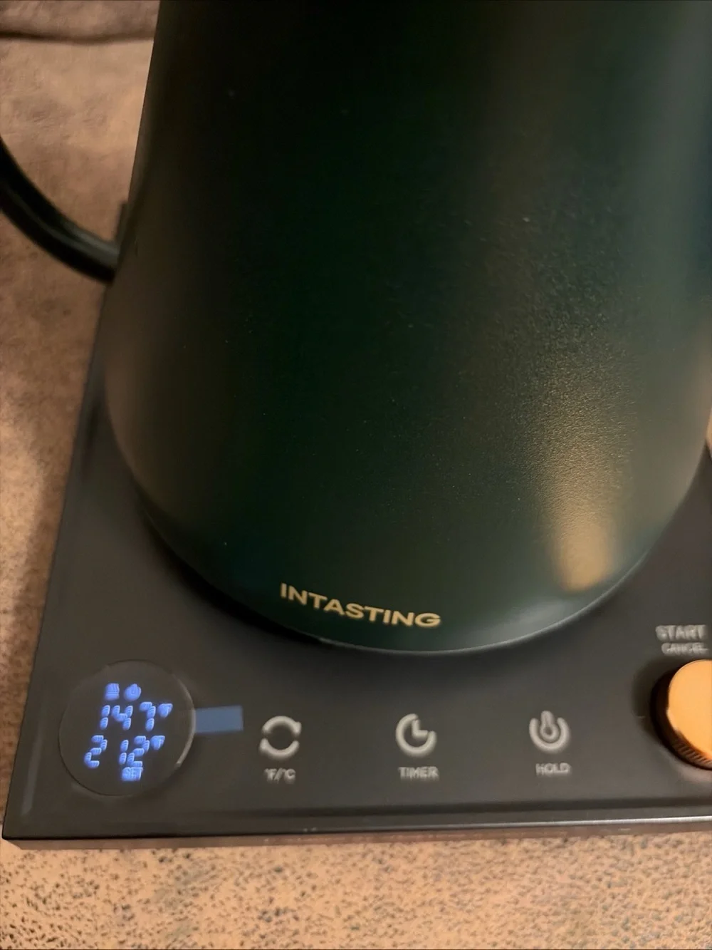 INTASTING Gooseneck Electric Kettle ±1°F Temp Ctrl 0.9L Hunter Green